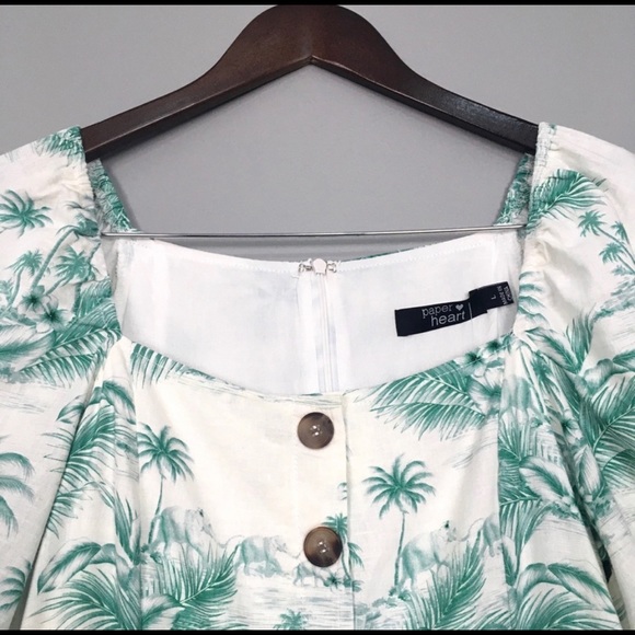 Paper Heart Camilla Linen Dress Tropical Print - Picture 4 of 7